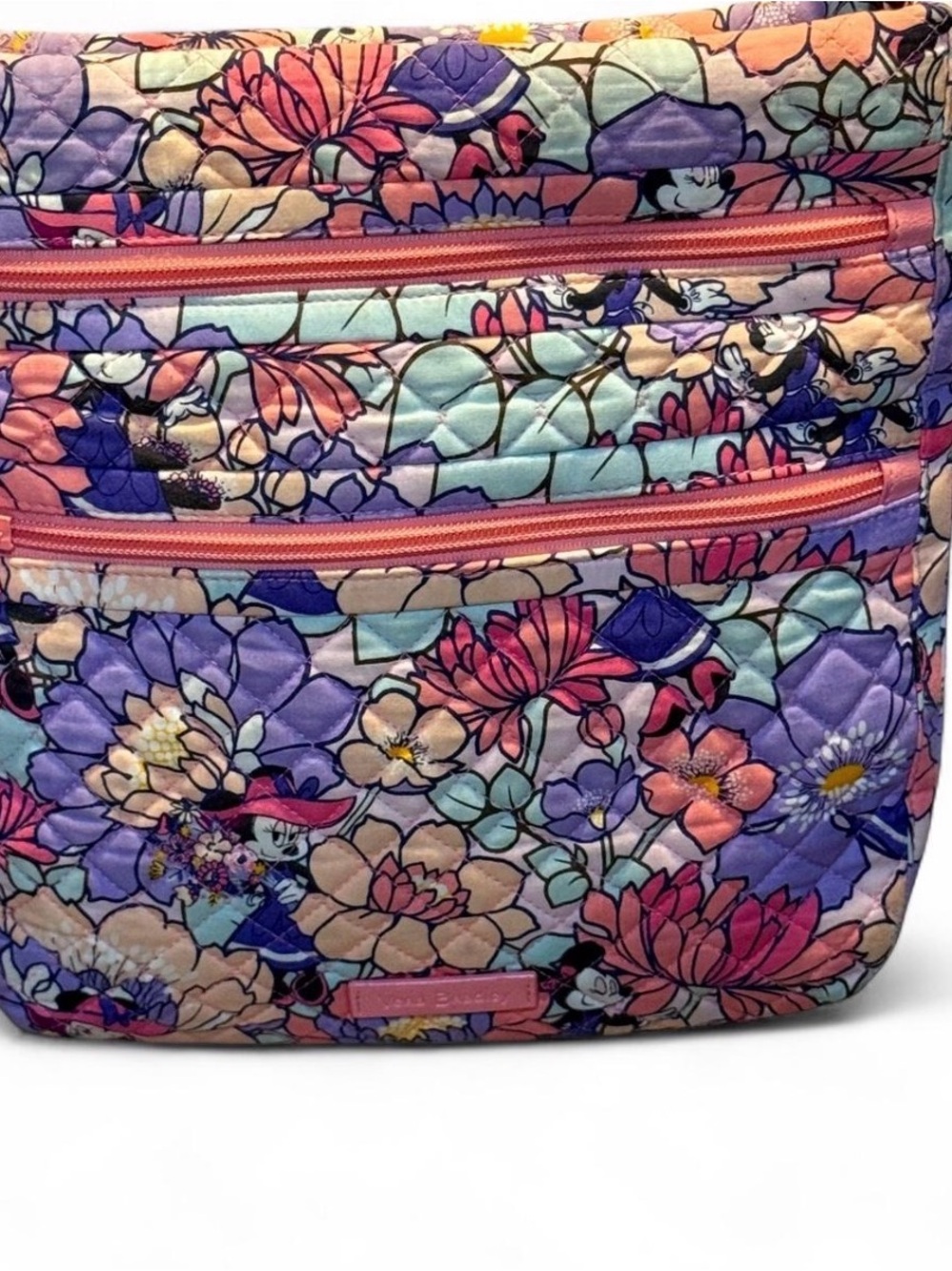Vera Bradley Disney Minnie’s Garden Party Triple Zip Hipster Crossbody